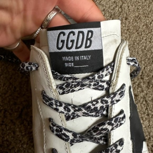 Golden Goose Superstar Sneakers with Cheetah Laces and Orange Heel Tab - Picture 5 of 10